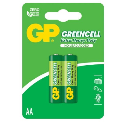 Photo of GP Batteries Greencell Carbon Zinc AA Card of 2