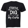 Chicks Dig My Curls - Kids T-Shirt - Black Photo