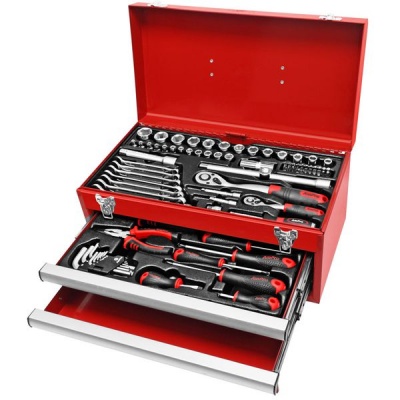 Photo of Ampro - 2 Drawer Chest Tool Set - 82 pieces 1/4 & 1/2?Drive