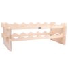 Pine Wine Rack 12 bottle holder free standing display wooden shelf 2-TIER Photo