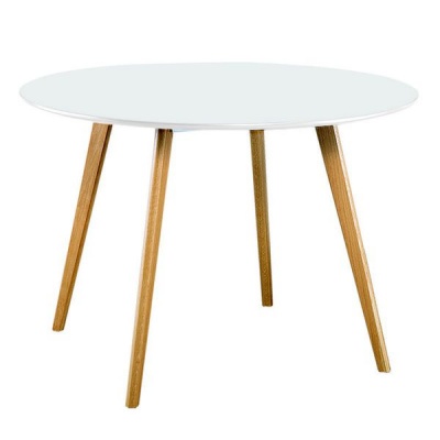 Photo of Hanson 120m Round Dining Table - White With Oak Leg