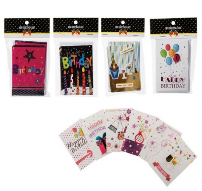 Photo of Bulk Pack x 4 Card & Envelope Mini 6 piecess Per Pack Glitter 7x10cm