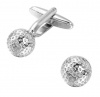 Disco Ball Classical Style Cufflinks for Men - Silver Colour Photo