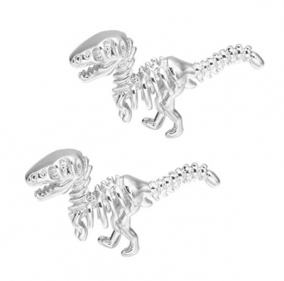 Photo of Dinosaur Classical Style Cufflinks for Men - Silver Colour