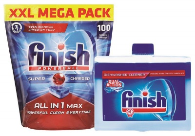 Photo of Finish 100's All In One Auto Dishwashing Tablets 250ml Machine Cleaner