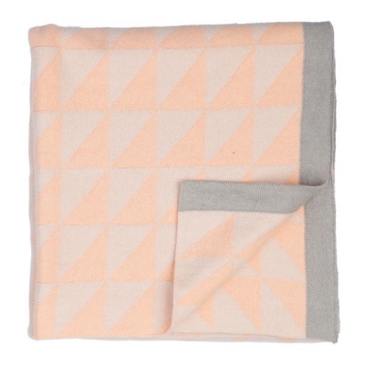 Photo of Triangle Geometric Blanket Peach