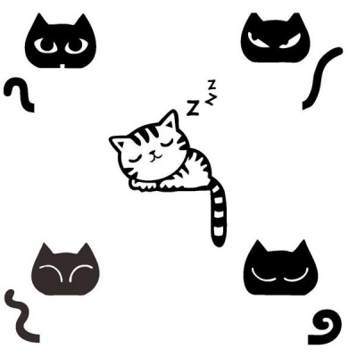 Wall Stickers 5 Sets Cats