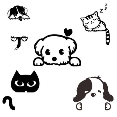 Wall Stickers 5 Sets Cats And Dogs