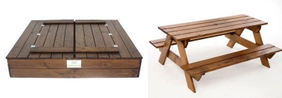 Photo of Just for Kids 4 Seater Folding Bench Sandpit 6 Seater Picnic Table
