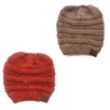 Ponytail Beanie 2 set Orange & Beige Photo