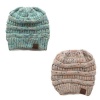 Ponytail Beanie 2 set Blue & Beige Photo