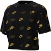 Nike Women's Sportswear Short-Sleeve Crop Top - Black/Gold Photo