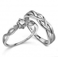 925 Sterling Silver 2 piecess Best Friend Infinity Endless Love Symbol Rings