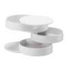 4-Tier Creative Rotatable Jewelry Organizer Box with Lid - White Photo