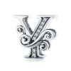Bamoer Sterling Silver Alphabet Charm with Cubic Zirconias - Y Photo