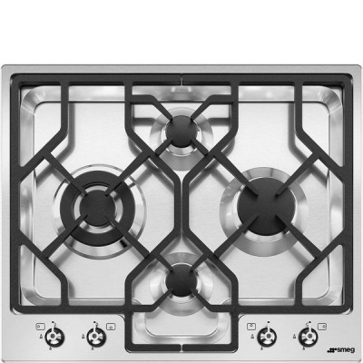 Photo of Smeg 60cm Ultra-low Profile Stainless Steel 4 Burner Gas Hob - PGF64SA