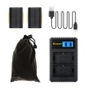 Canon 2 LP-E6 Camera Batteries with Dual Slot Charger EOS 80 70 60D 5 6 7D Photo