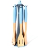 George & Mason Wooden Kitchen Utensil Set & Stand with Silicone Handles Photo