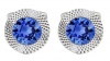 Sapphire Civetta Spark Round Cufflinks- With SWAROVSKI Crystal Photo