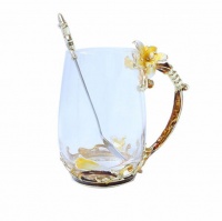 Gift of Mug Spoon Yellow Flower