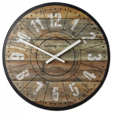 Photo of Thomas Kent 56cm Wharf Cotton Mill Mantel Round Wall Clock - Brown
