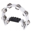 BK White Single Row Halfmoon Tambourine - 16 Jingles Photo