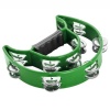 BK Percussion BK Green Double Row Halfmoon Tambourine - 20 Jingles Photo