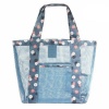 Womens Mesh Lightweight Tote Hand Beach Bag Tote Shoulder Bag-Blue Photo