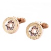 Civetta Spark Round Cufflinks- With Swarovski Vintage Rose Crystal Photo