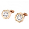 Civetta Spark Round Cufflinks- With Swarovski ClearCrystal Rosegold Photo