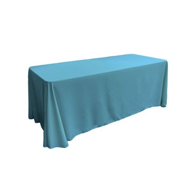 Polyester Rectangular Tablecloth Blue Linen