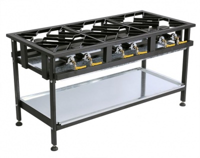 Photo of Anvil Boiling Table Gas - Commercial - 6 Burner Staggered