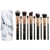 Professional 10 Piece Marble Brush Set & PU Leather Holder - Black Photo