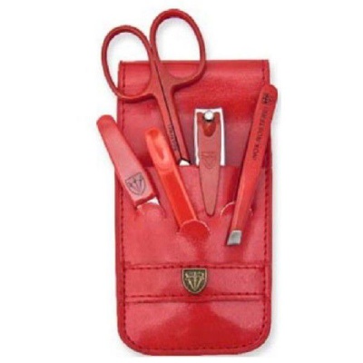 Kellermann 3 Swords Manicure Set FU 58831 MC Red with Red Tools 5 Piece