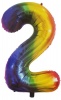 Rainbow Foil Balloon - Number 2 Photo