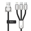 Baseus 1.2m - 3.5A 3in1 L.P. USB Type-A 2.0 to Lightning Micro & Type-C Photo