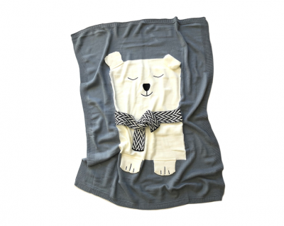 Photo of Fox Fable Breezy Polar Bear Blanket in Gift Tin
