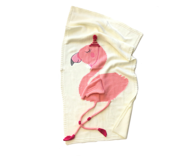 Photo of Fox Fable Floppy Flamingo Blanket in Gift Tin - Sand