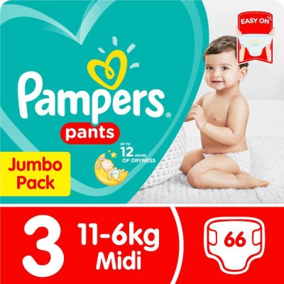 Photo of Pampers Pants - Size 3 Jumbo Pack-66 Nappies Lotion with Aloe