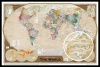 World Map - Tripel Projection Poster with Black Frame Photo
