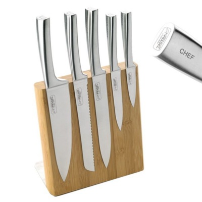 Photo of Jean Dubost Pradel Meteor 5 Piece Kitchen Knife Set & Bamboo Knife Block