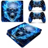 SKIN-NIT Decal Skin For PS4 Slim: Blue Skull Photo