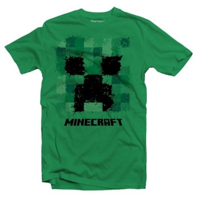 Minecraft Splatter Creeper Youth Tshirt Green
