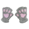 Cute Paw Fingerless Plush Fur Gloves Photo