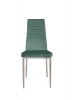 4 x Velvet Dining Chairs - Sleek Design - Chrome Legs - Sage Green Photo