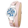 Stainless Steel Essential Oil Diffuser Locket on Leather Bracelet Photo