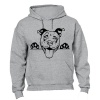 Pitbull - Peeking Dog - Hoodie - Grey Photo