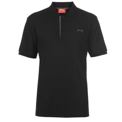 Photo of Slazenger Mens Plain Polo Shirt - Black
