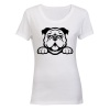 Bulldog Peeking - White Photo