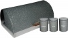Grey Bread Bin & 3 Piece Canister Set Photo